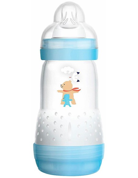 Mam Biberón Easy Start Anticólicos Azul +2 Meses, 260 Ml