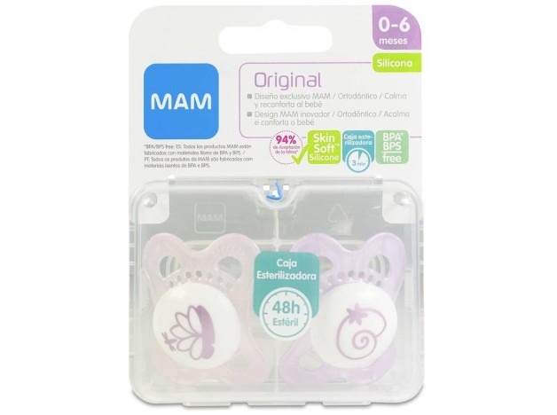 Mam Baby Chupete Silicona Original 0-6 M Pack...
