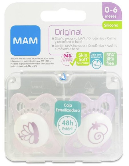 Mam Baby Chupete Silicona Original 0-6 M Pack Doble R