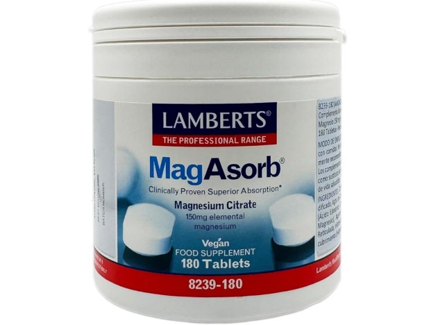 Lamberts MagAsorb Citrato de Magnesio 180 cápsulas