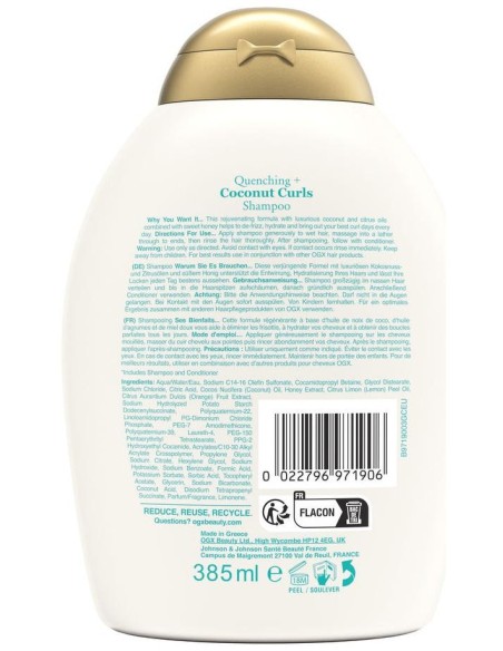Ogx Quenching Coconut Curls Shampoo 385Ml