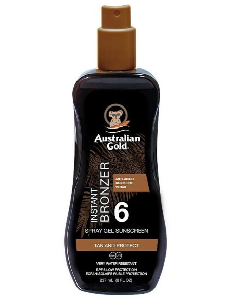 Australian Gold Spf6 With Instant Bronzer Spray Gel 237Ml