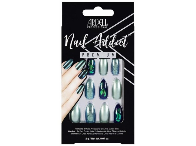 Ardell Nail Addict Premium Uñas Green Glitter...