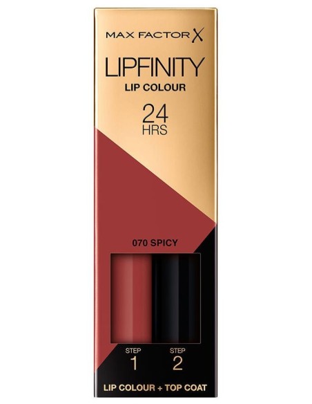 Max Factor Set Lipfinity Lip Colour + Top Coat 070 Spicy Shade